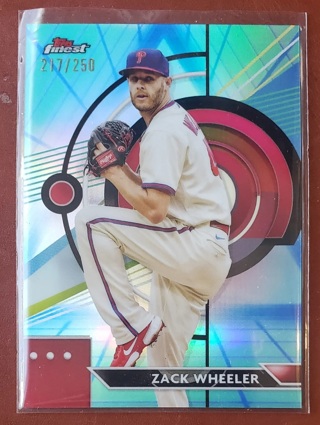 2023 Topps Finest Zack Wheeler #35 Aqua Vapor Refractor 217/250 - Philadelphia Phillies