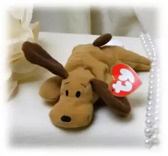 NEW WITH TY TAG=BONES THE DOG BEANIE BABY