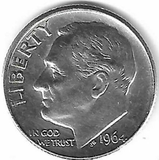 1964-D Roosevelt Dime 90% Silver U.S. 10 Cent Coin