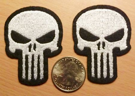 (2) THE PUNISHER Skull Logo IRON On Patches Clothing Embroidery Decoration Patch FREE SHIPPING