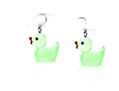 SP Glow in the Dark Lime Green Duck Earrings #3 (PLEASE READ DESCRIPTION)