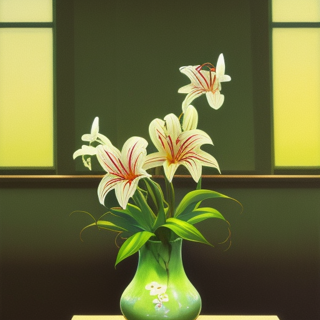 Listia Digital Collectible: Lilies In Vintage Vase