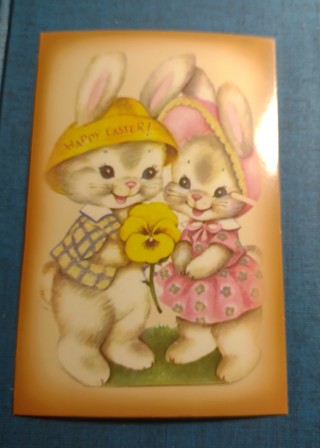 Vintage Easter Theme Greeting Card Scrap - Scrapbook - Junk Journal - Paper Craft