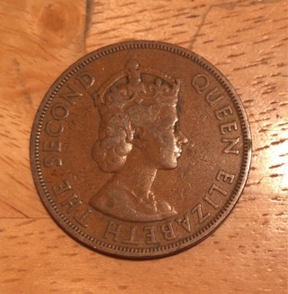 1955 British Caribbean Territories 2 Cents Coin 