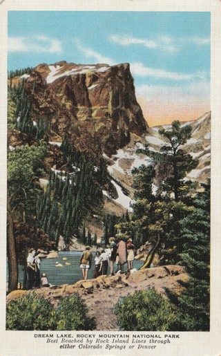 Vintage Used Postcard: Linen: Dream Lake, Rocky Mountain National Park, CO