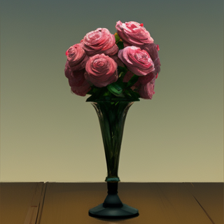 Listia Digital Collectible: Dark Pink Roses In Tall Vase