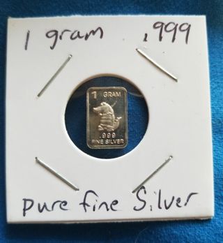 One gram .999 pure fine ☆Silver☆ collectable bar
