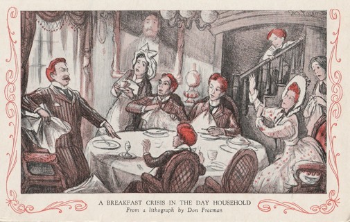 Vintage Unused Postcard: g: A Breakfast Crisis in the Household