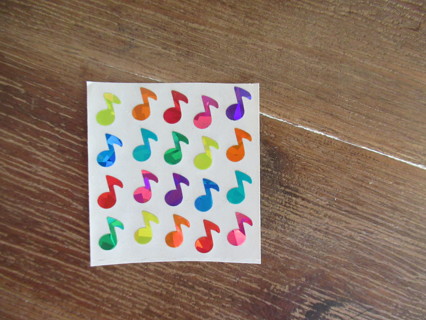 MINI sheet of colorful MUSICAL NOTES