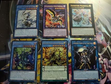 6 Mint Condition Ultra Rare Holo Yugioh cards