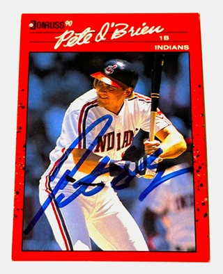 Autographed 1990 Donruss #202 Pete O'Brien  Indians