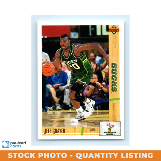 1991-92 Upper Deck #221 Jeff Grayer Milwaukee Bucks Basketball Card 