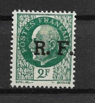 1942 France Sc441 2f Petain MNH with R.F. overprint