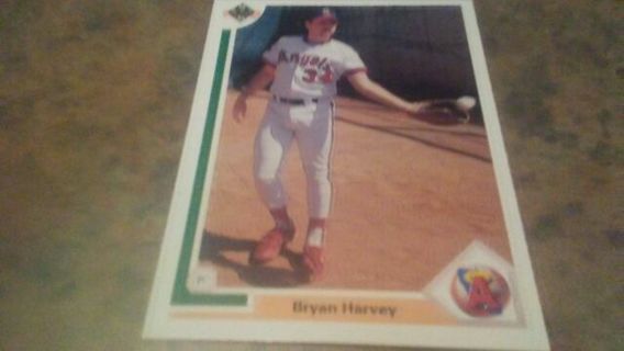 1990 UPPER DECK BRYAN HARVEY ANGELS BASEBALL CARD# 592