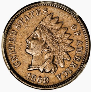 1868 P Indian Head Cent, Sharp Date, Lovely Coin. Insured, Refundable, Ships Free