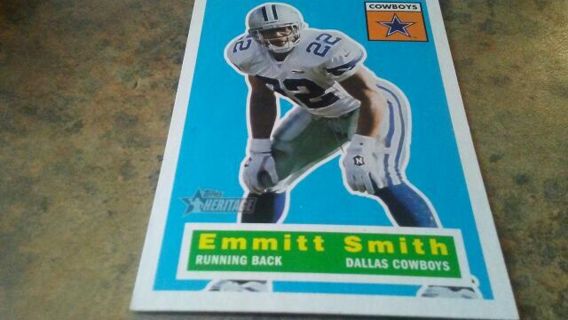 2001 TOPPS HERITAGE EMMITT SMITH DALLAS COWBOYS FOOTBALL CARD# 21 HALL OF FAMER