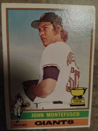 1976 TOPPS ALL STAR ROOKIE JOHN MONTEFUSCO SAN FRANCISCO GIANTS BASEBALL CARD# 30