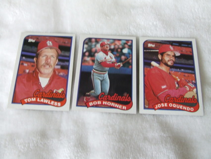 1989 St. Louis Cardinals Topps Card Lot of 3