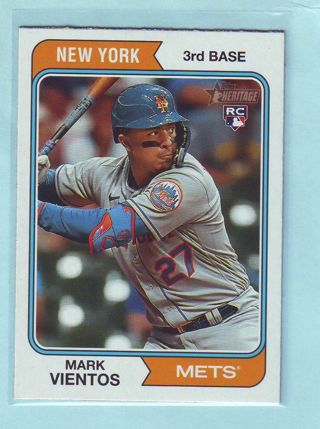 2023 Topps Heritage Mark Vientos ROOKIE Baseball Card # 124 Mets