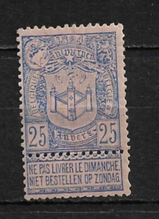 1898 Belgium Sc78 25c Arms of Antwerp used