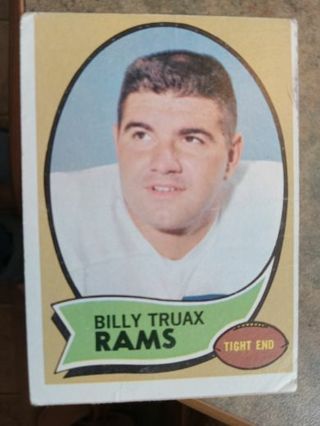 1970 T.C.G. BILLY TRUAX RAMS FOOTBALL CARD# 18