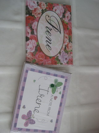 personalzed name IRENE notecards w envelopes, 2 packs, 6 pcs. each. NIP