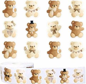 ➡️NEW⭕(8) 1" ADORABLE TEDDY BEAR STICKERS!!