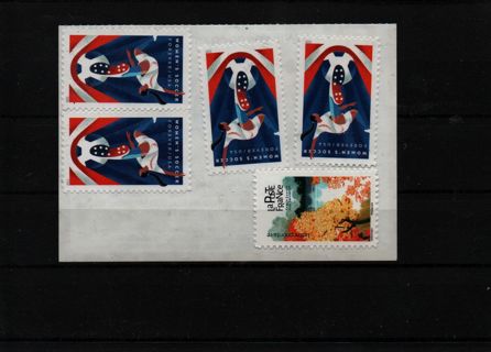uncanceled US Postage * five forever stamps * self-adhesive on foil 