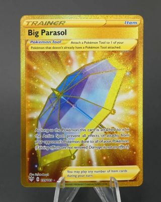 NM Gold Secret Rare Big Parasol Pokemon card