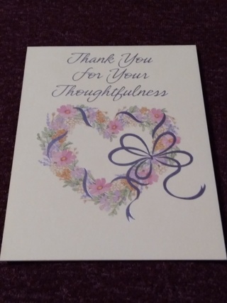 Thank You Notecard - Floral Heart