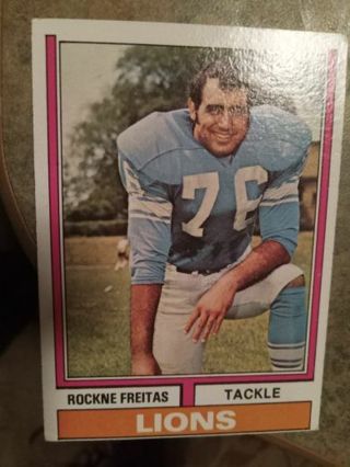 1974 TOPPS ROCKNE FREITAS DETROIT LIONS FOOTBALL CARD# 497