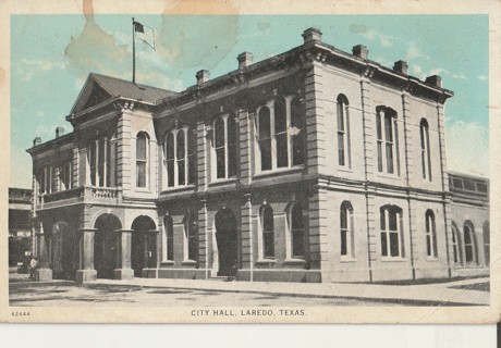 Vintage Unused Postcard: (gin): City Hall, Laredo, TX