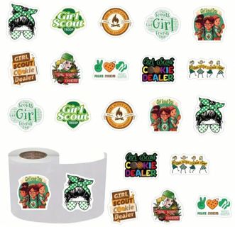 ↗️⭕(10) 1" GIRL SCOUT/GIRL SCOUT COOKIE STICKERS!! (SET 1 of 2)⭕