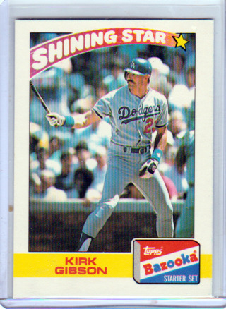 Kirk Gibson, 1989 Topps Bazooka Shining Star Card #10, Los Angeles Dodgers  (EL)