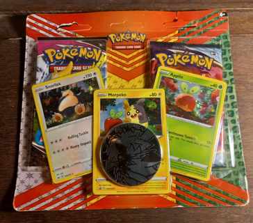 (NIP) Pokémon TCG: Snorlax, Morpeko & Applin Cards with 2 Booster Packs & Coin