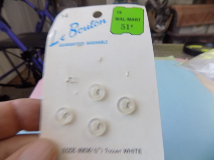 Vintage Le Bouton set of 4 small white buttons