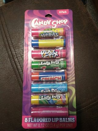 Candy Shop 8 Pack of Candy flavored Lip balms 