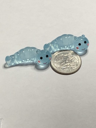 CATERPILLARS~#13~BLUE~SET OF 2~GLOW IN THE DARK~FREE SHIPPING!