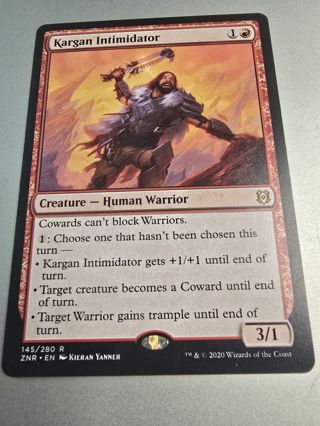 Magic the gathering mtg Kargan Intimidator rare card Zendikar Rising