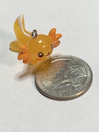 AXOLOTL DRAGON CHARM~#4~ORANGE~1 DRAGON ONLY~FREE SHIPPING!