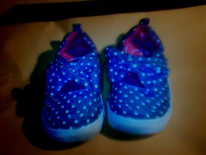 polka dots blue Little Girl shoes 