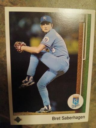 1989 UPPER DECK BRET SABERHAGEN KANSAS CITY ROYALS BASEBALL CARD# 37