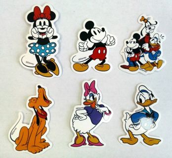Six Disney Mickey Mouse And Friends Vinyl Stickers #2