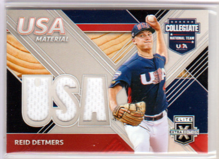 Reid Detmers, 2020 Panini Elite USA RELIC Baseball Card #USAM-RD, California Angels, (L2