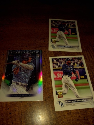 Three card lot baseball wander Franco all rookies 