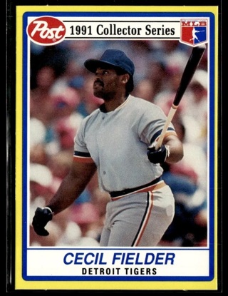 1991 Post Cereal Cecil Fielder #23 - Detroit Tigers