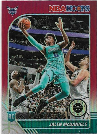 2019-20 HOOPS PREMIUM STOCK JALEN McDANIELS RED WHITE GREEN PRIZM REFRACTOR ROOKIE CARD