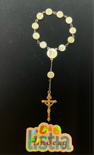 Vintage Gold Tone Saint Anthony Vintage Catholic Chaplet Rosary Keepsake Bracelet