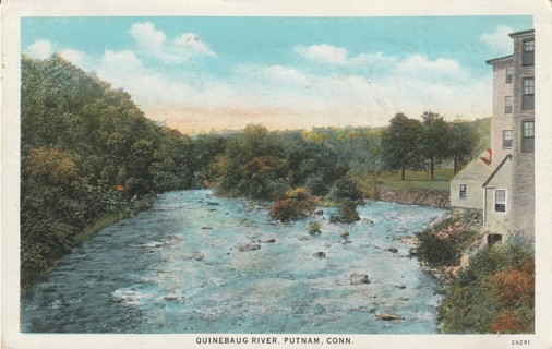 Vintage Used Postcard: 1932 Quinebaug River, Putnam, CT