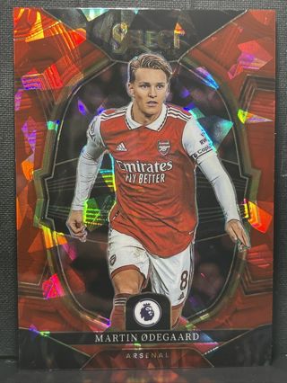 2022-23 EPL Select Martin Odegaard Red Ice Terrace Prizm SP Arsenal  Football Card